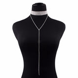 Women's Claw Chain Diamond Long Rhinestone Collar Necklaces Aaria Tees
