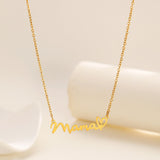 Women's Stainless Steel Clavicle Chain Letter Mother's Necklaces Aaria Tees