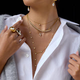 Pearl Light Luxury Minority Stainless Female Necklaces Aaria Tees