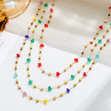 Women's High-grade Stainless Steel Inlaid Zircon Square Necklaces Aaria Tees