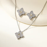 Women's Clover Diamond In The Debris Butterfly Necklaces Aaria Tees