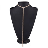 Women's Claw Chain Diamond Long Rhinestone Collar Necklaces Aaria Tees