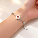 Stainless Steel Clover Flower Hollow Ear Gold Light Necklaces Aaria Tees