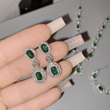 Women's Retro Fashion Suit Emerald Full Diamond Simple High Necklaces Aaria Tees