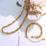 Cold Style Light Luxury Thick Chain Stainless Steel Titanium Gold Necklaces Aaria Tees