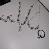 Women's Retro Fashion Suit Emerald Full Diamond Simple High Necklaces Aaria Tees