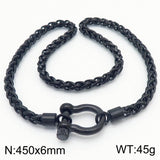 Women's Trendy Vachette Clasp Keel Chain Stainless Necklaces Aaria Tees