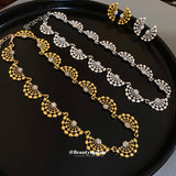 Studded Hollow Round Medieval Personality Fashion Suit Light Luxury Necklaces Aaria Tees