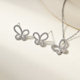 Women's Clover Diamond In The Debris Butterfly Necklaces Aaria Tees