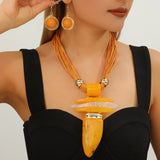 Classy Exaggerated Irregular Imitation Turquoise Suite Necklaces Aaria Tees