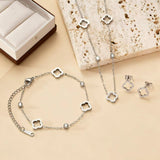 Stainless Steel Clover Flower Hollow Ear Gold Light Necklaces Aaria Tees