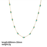 Irregular Natural Stone Gold Stainless Steel Necklaces Aaria Tees