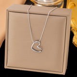 Women's Luxury Minority Hollow Heart For Korean Style Simple Design Clavicle Necklaces Aaria Tees