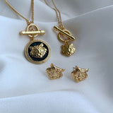 Trendy Fashion Minority Design Copper Gold-plated Tiger Head Necklaces Aaria Tees