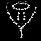 Bridal Popular Sunflower Rhinestone Pearl Three-piece Necklaces Aaria Tees