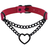 Neckband Fashion Leather Love Heart Collar Necklaces Aaria Tees
