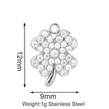 Stainless Steel Inlaid Zircon Clover Lucky Necklaces Aaria Tees
