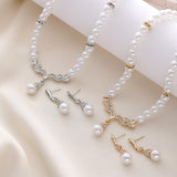 Suit Korean Style Personalized Angel Wings Pearl Necklaces Aaria Tees