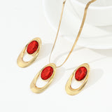 Women's Vintage Oval Three Buckle Charm Creative Refined Exaggerated Necklaces Aaria Tees