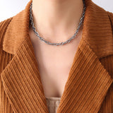 Cold Style Light Luxury Thick Chain Stainless Steel Titanium Gold Necklaces Aaria Tees