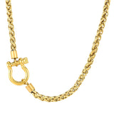 Women's Trendy Vachette Clasp Keel Chain Stainless Necklaces Aaria Tees