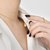 Fashion Korean Style Niche Water Drop Female Simple Personality Gold-plated Necklaces Aaria Tees