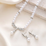 Suit Korean Style Personalized Angel Wings Pearl Necklaces Aaria Tees