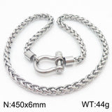 Women's Trendy Vachette Clasp Keel Chain Stainless Necklaces Aaria Tees