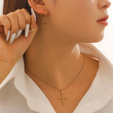 Women's Cross Stainless Steel Clavicle Chain Exquisite Simple Personalized Necklaces Aaria Tees