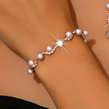 Bridal Popular Sunflower Rhinestone Pearl Three-piece Necklaces Aaria Tees