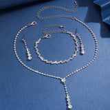 Women's Fashion Light Luxury Zircon Clavicle Chain Design Rhinestone Necklaces Aaria Tees