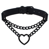 Neckband Fashion Leather Love Heart Collar Necklaces Aaria Tees