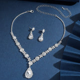 Simple Flower Water Drop Two-piece Dress Necklaces Aaria Tees