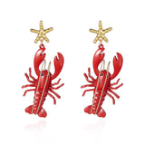 Women's Red Lobster Style Suite Ocean Vacation Exaggerated Necklaces Aaria Tees