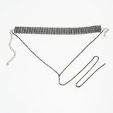 Women's Claw Chain Diamond Long Rhinestone Collar Necklaces Aaria Tees
