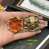 Women's Irregular Lava Real Gold-plated Copper Chain Ear Clip Fashion Suit Necklaces Aaria Tees