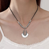 Classy Dragon Bohemian Retro Fan-shaped Fashion Necklaces Aaria Tees
