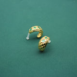 Snake Bones Chain Green Zircon Shaped Copper Plated Gold Light Necklaces Aaria Tees