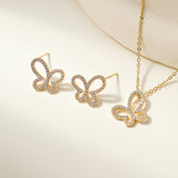 Women's Clover Diamond In The Debris Butterfly Necklaces Aaria Tees