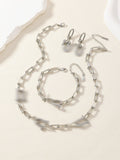 Women's Gold Inlaid Zircon U-shaped Stainless Steel Bamboo Buckle Necklaces Aaria Tees