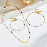 Women's High-grade Stainless Steel Inlaid Zircon Square Necklaces Aaria Tees