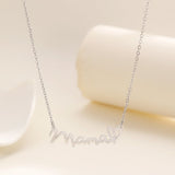 Women's Stainless Steel Clavicle Chain Letter Mother's Necklaces Aaria Tees
