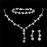Bridal Popular Sunflower Rhinestone Pearl Three-piece Necklaces Aaria Tees