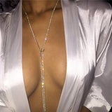 Women's Claw Chain Diamond Long Rhinestone Collar Necklaces Aaria Tees