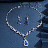 Simple Flower Water Drop Two-piece Dress Necklaces Aaria Tees
