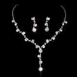 Bridal Popular Sunflower Rhinestone Pearl Three-piece Necklaces Aaria Tees
