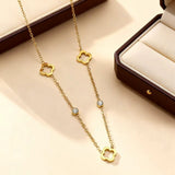 Stainless Steel Clover Flower Hollow Ear Gold Light Necklaces Aaria Tees