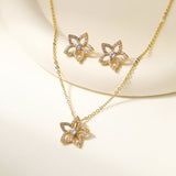 Women's Clover Diamond In The Debris Butterfly Necklaces Aaria Tees