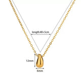 Fashion Korean Style Niche Water Drop Female Simple Personality Gold-plated Necklaces Aaria Tees
