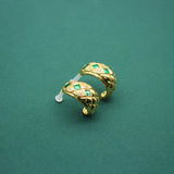 Snake Bones Chain Green Zircon Shaped Copper Plated Gold Light Necklaces Aaria Tees